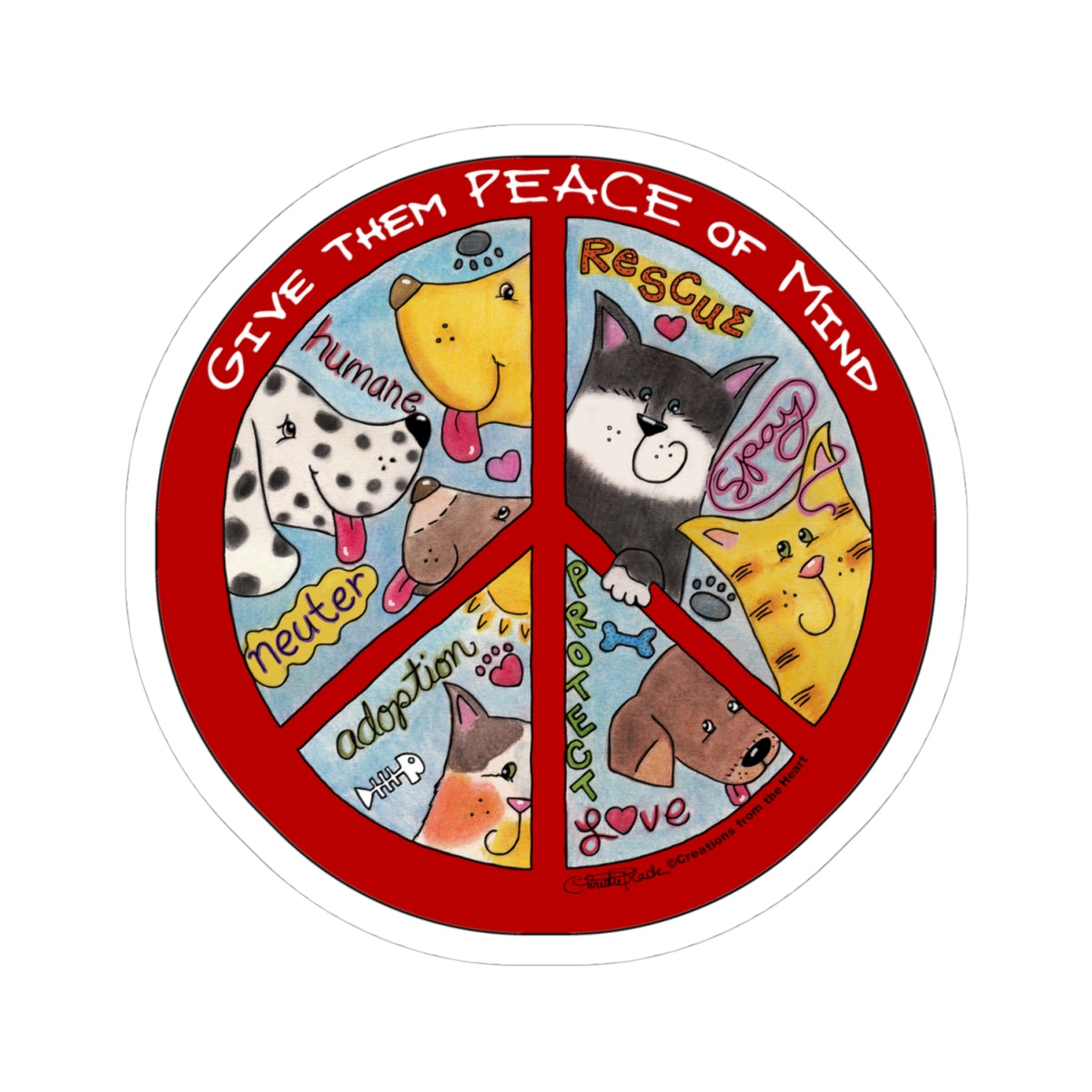 Give Them Peace of Mind Pet-Themed Peace Sign