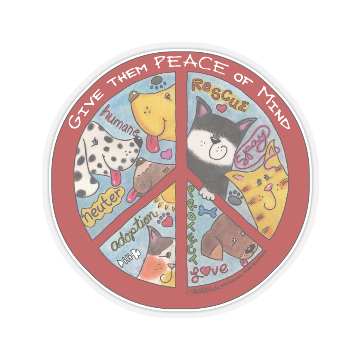 Give Them Peace of Mind Pet-Themed Peace Sign