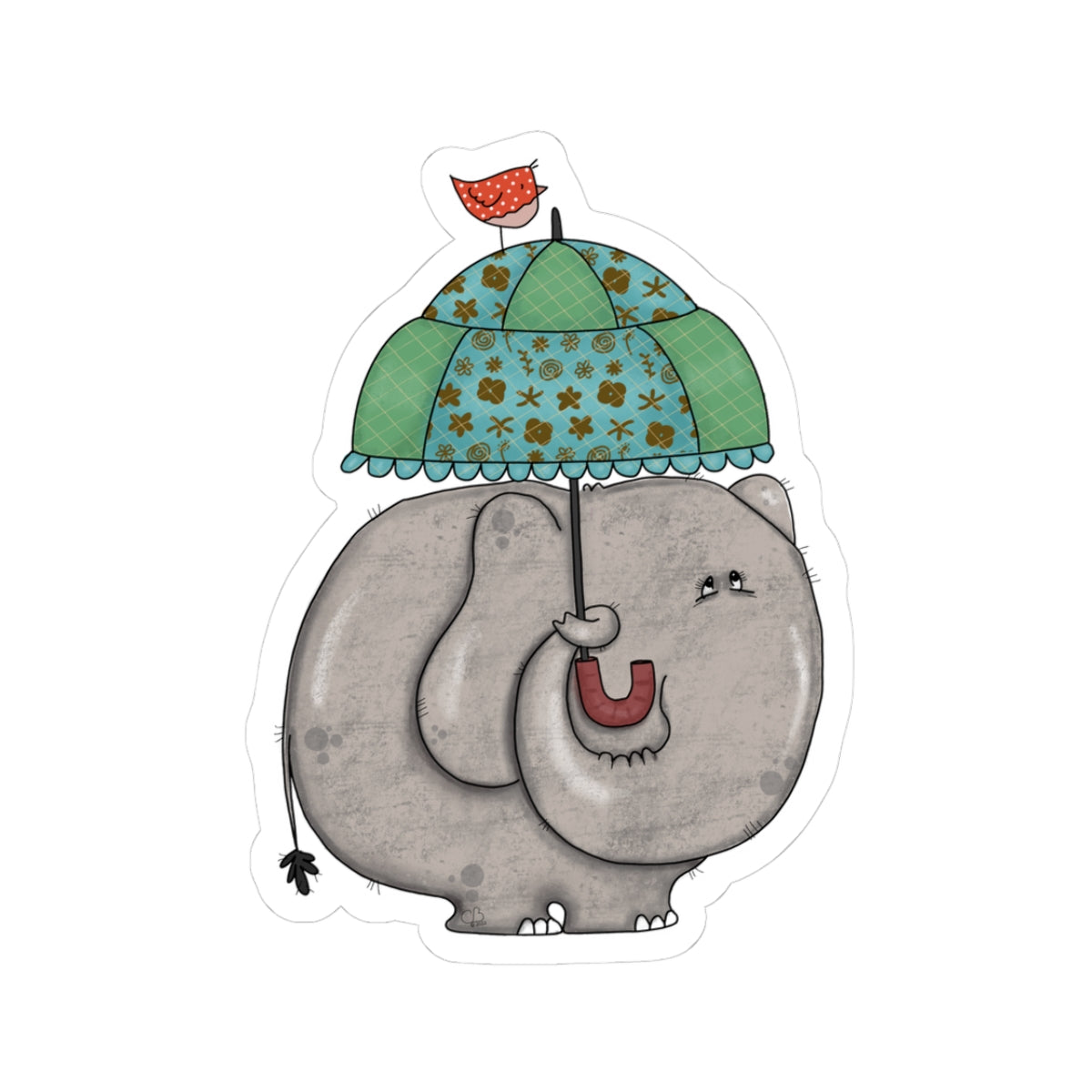 Elephant Sunny Day With Umbrella