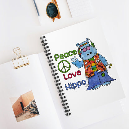 Peace Love Hippo Spiral Notebook