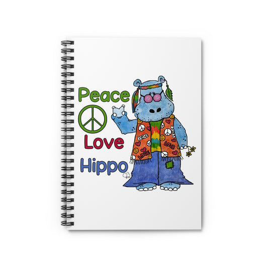 Peace Love Hippo Spiral Notebook